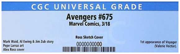 Avengers #675 Alex Ross Sketch Cover 1:200 Retailer Incentive Variant CGC Label
