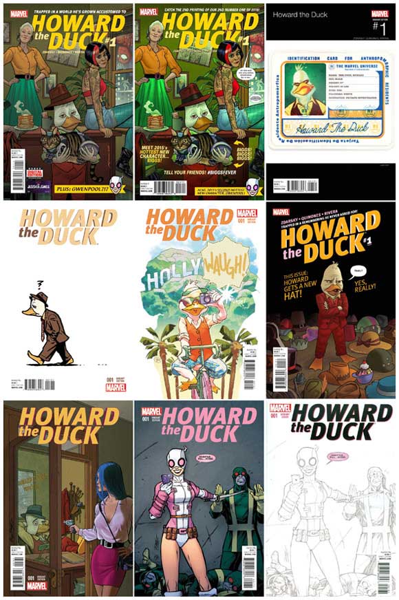 Howard The Duck #1 2016 Nine Covers