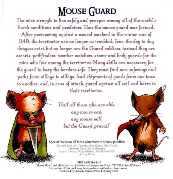 Mouse Guard #1 Interior Sample: Intro
