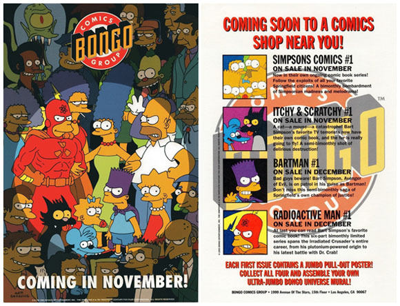 Official History Of Bongo Comics #1 Backing Board (front and back)