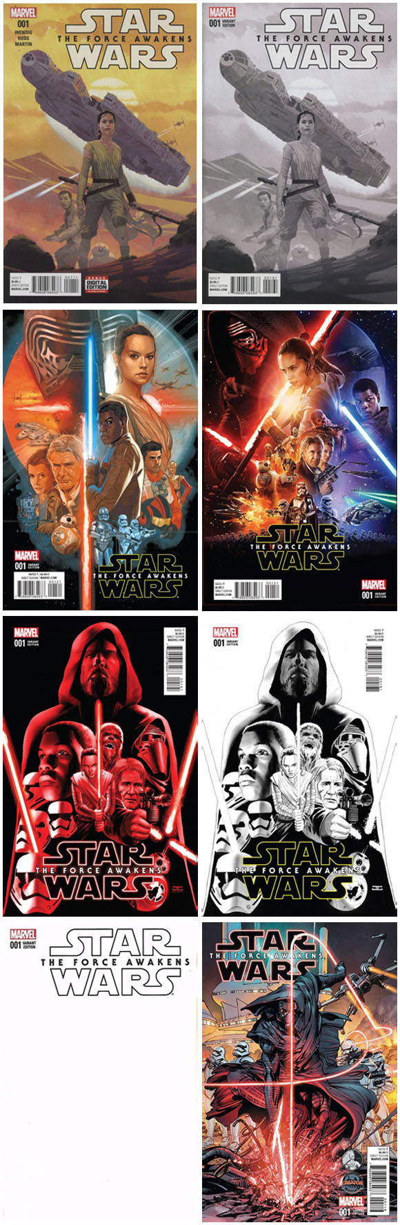 Star Wars: Force Awakens Adaptation #1 The other covers