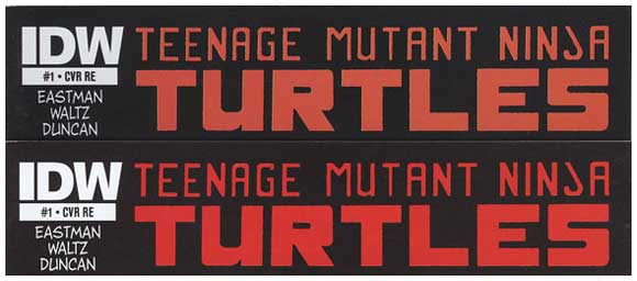 IDC Teenage Mutant Ninja Turtles #1 Jetpack Orange Error Edition Logo Comparison