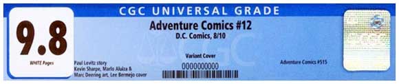 Adventure Comics V2 #12 #515 CGC Label