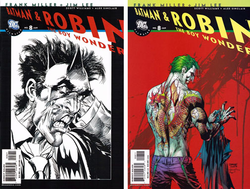 All Star Batman And Robin #8 Sketch Cover and Joker Cover