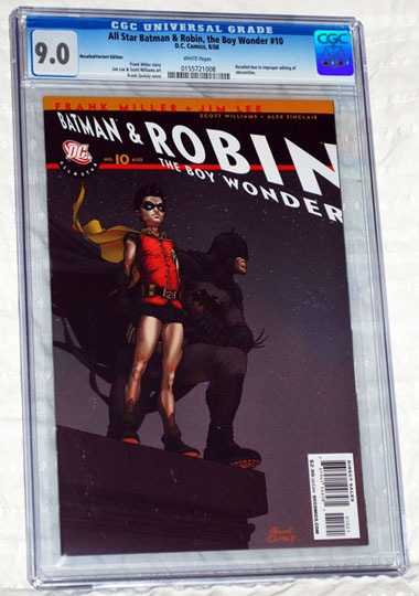 Recalled Comics - All Star Batman and Robin 10 recalled (curse words):