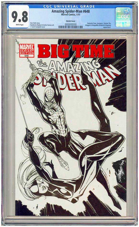 Amazing Spider-Man #648 J. Scott Campbell Sketch Cover CGC