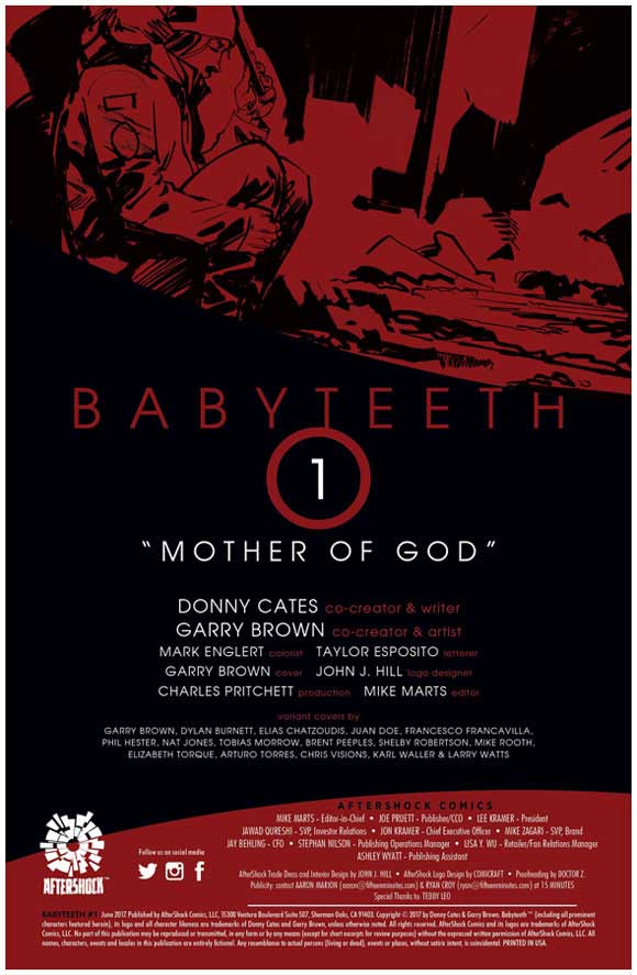 Babyteeth #1 Inside and Indicia