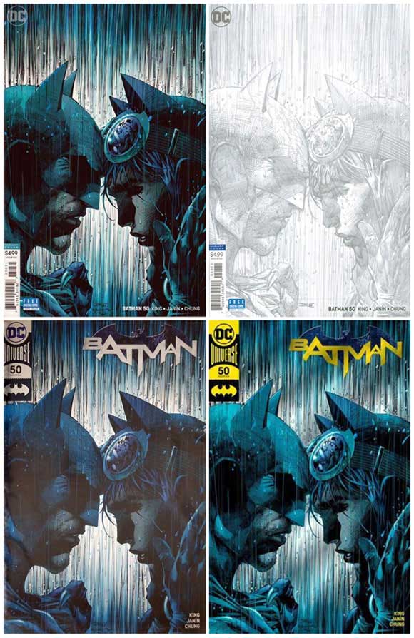 Batman #50 Other Jim Lee variants using the same art
