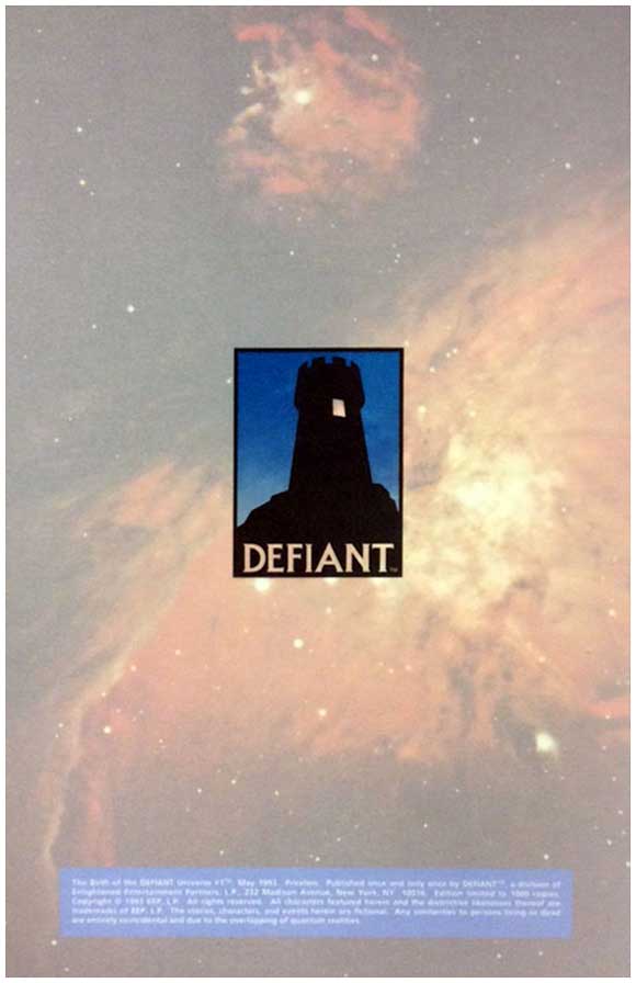 The Birth of the Defiant Universe #1 Promo Jim Shooter Back Cover
