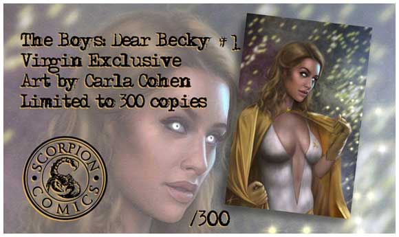 The Boys: Dear Becky #1 Cohen Scorpion Comics Authentication card 300 copies