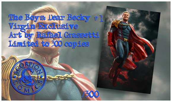 The Boys: Dear Becky #1 Grassetti Homelander authentication cert 300copies