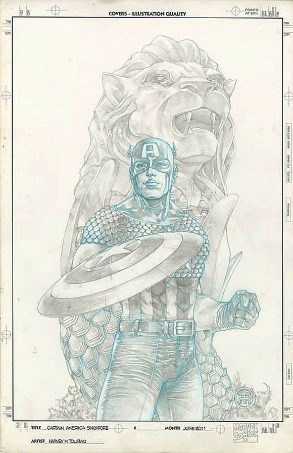 Captain America #1 Tolibao Pencils & ink 2011