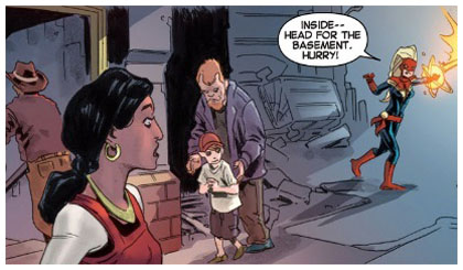 Captain Marvel #14 first one panel cameo of Kamala Khan