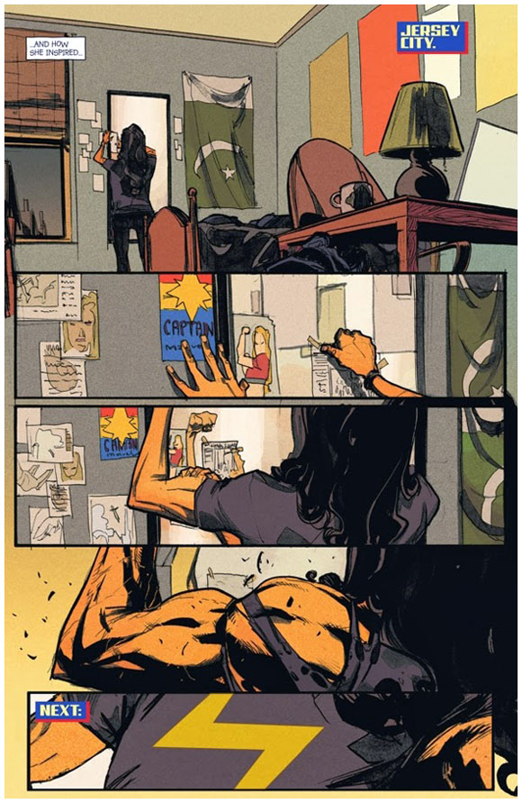 Captain Marvel #17 second full page cameo of Kamala Khan