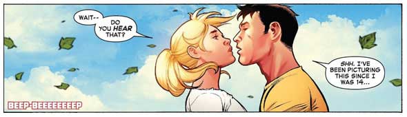 Life of Captain Marvel #3: Interior Panel Attempted Kiss