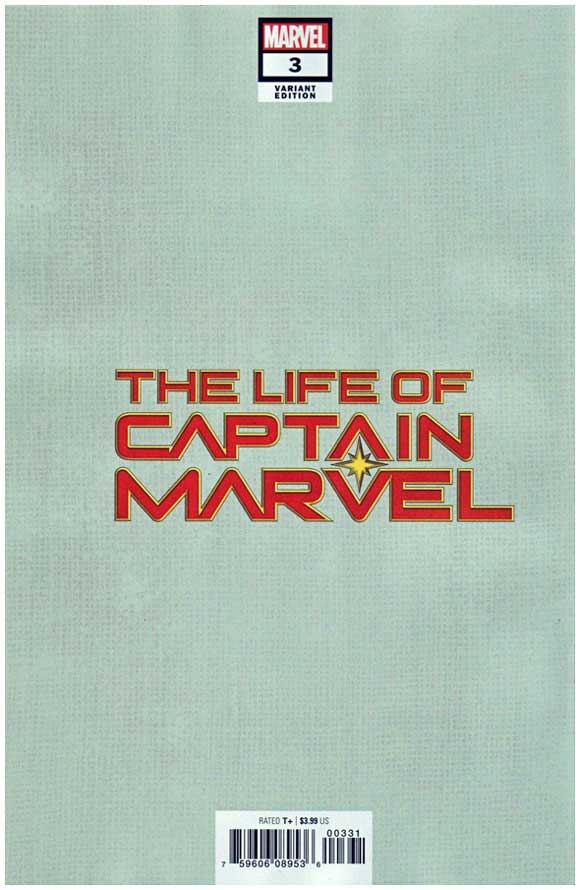Life of Captain Marvel #3: Joe Quesada Virgin Cover Variant Back Cover