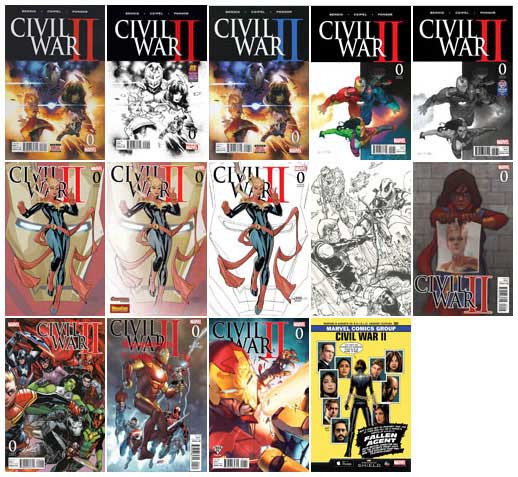 Civil War II #0 Covers