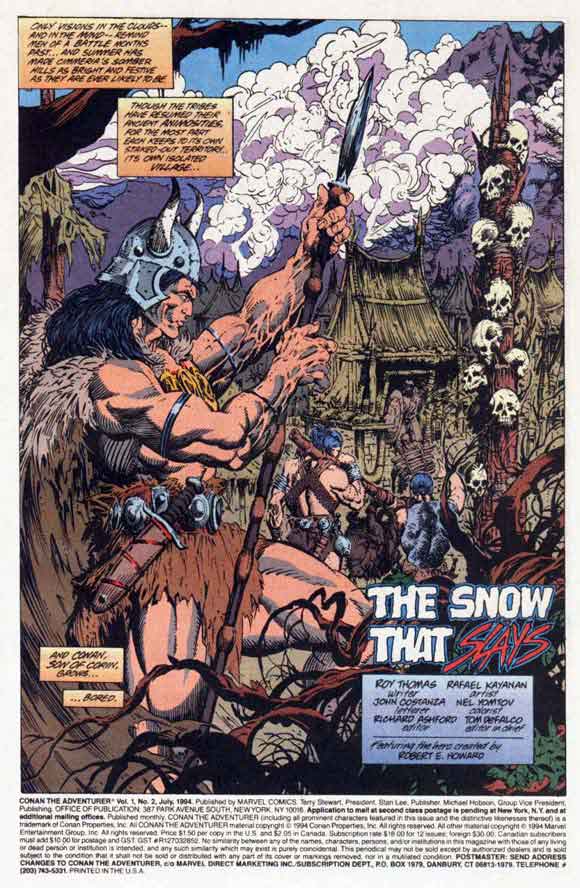 Conan The Adventurer #2 Corrected Variant Interior splash page