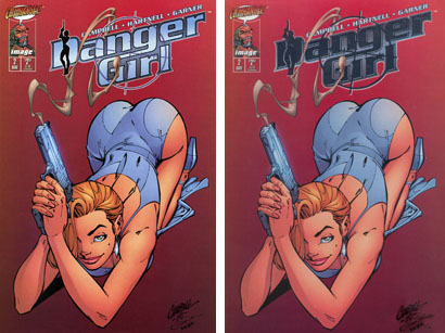 Danger Girl #2 Regular & Platinum Smoking Gun variants