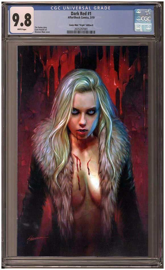 Dark Red #1 Shannon Maer Comic Mint Virgin Variant B slabbed by CGC