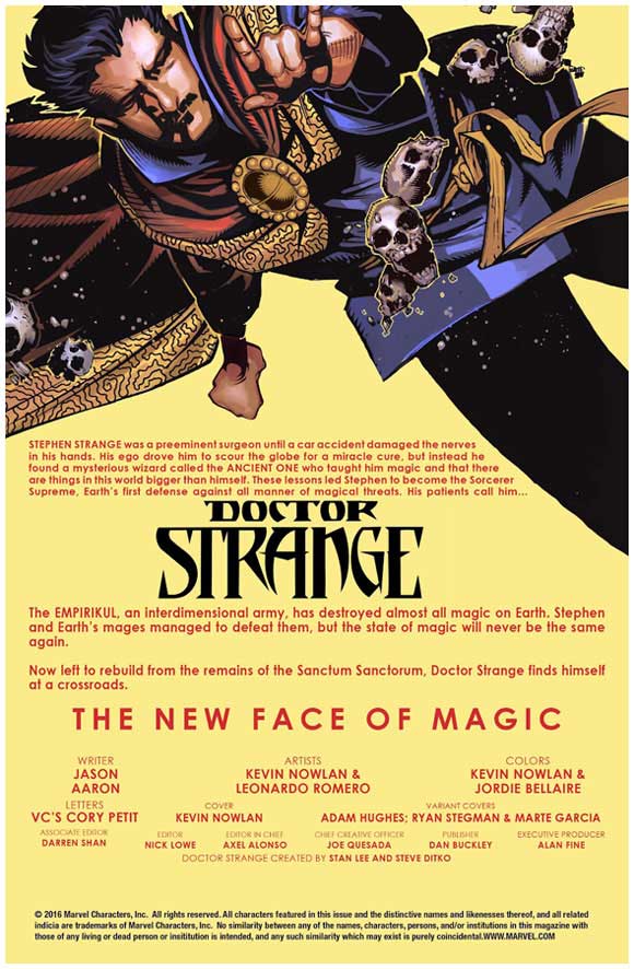 Doctor Strange #11 Interior Credits