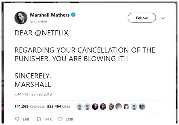 Eminem comments on Netflix series being cancelled