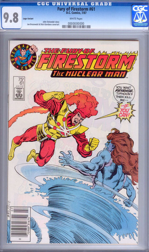 Fury of Firestorm #61 Logo Variant CGC 9.8