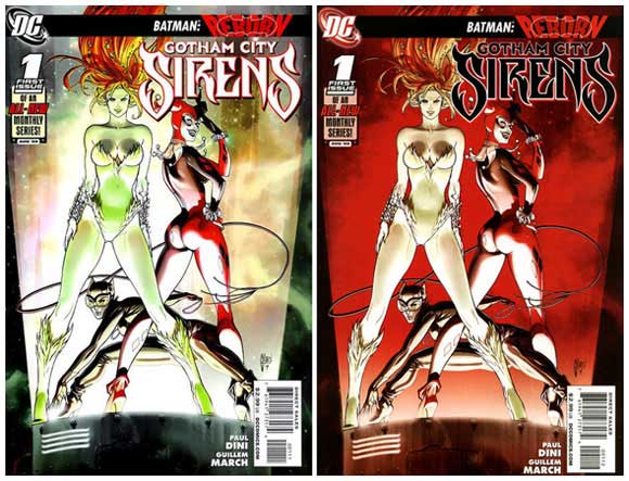 Gotham City Sirens #1 Standard First Print and Second Print Covers