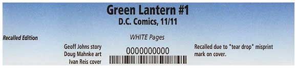 Green Lantern (New 52) #1 Error (Recalled) CGC