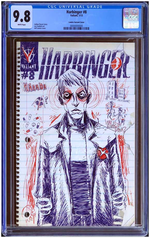 Harbinger #8 Jeff Lemire 1:125 Retailer Incentive Cover CGC 9.8