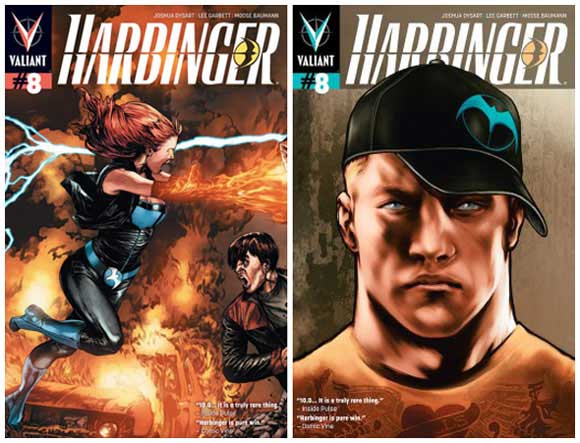 Harbinger #8 Regular cover and Khari Evans 1:20 retailer incentive cover