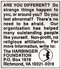 Harbinger Foundation Advert