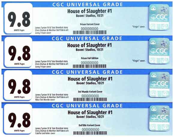 House Of Slaughter #1: CGC Labels for Select RIs