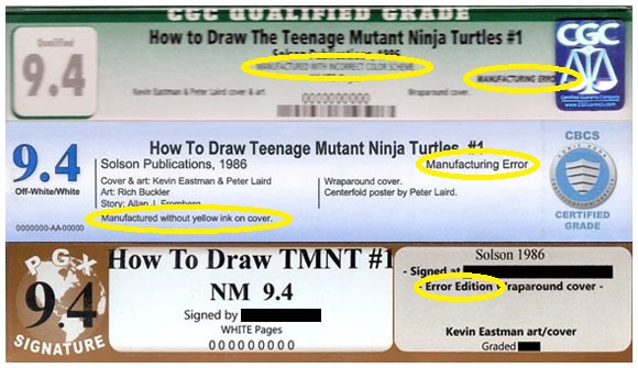 How To Draw the Teenage Mutant Ninja Turtles #1 Slabbed labels CGC PGX CBCS