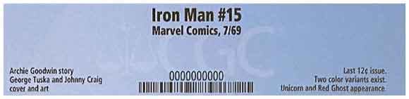 Iron Man #15 CGC Label