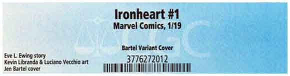Ironheart #1 Bartel variant CGC label