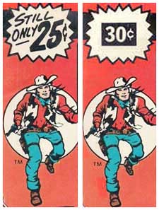 Kid Colt Outlaw #208 30 Cent 25 Cent Comparison