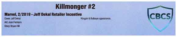 Killmonger #2 Dekal variant CBCS Label