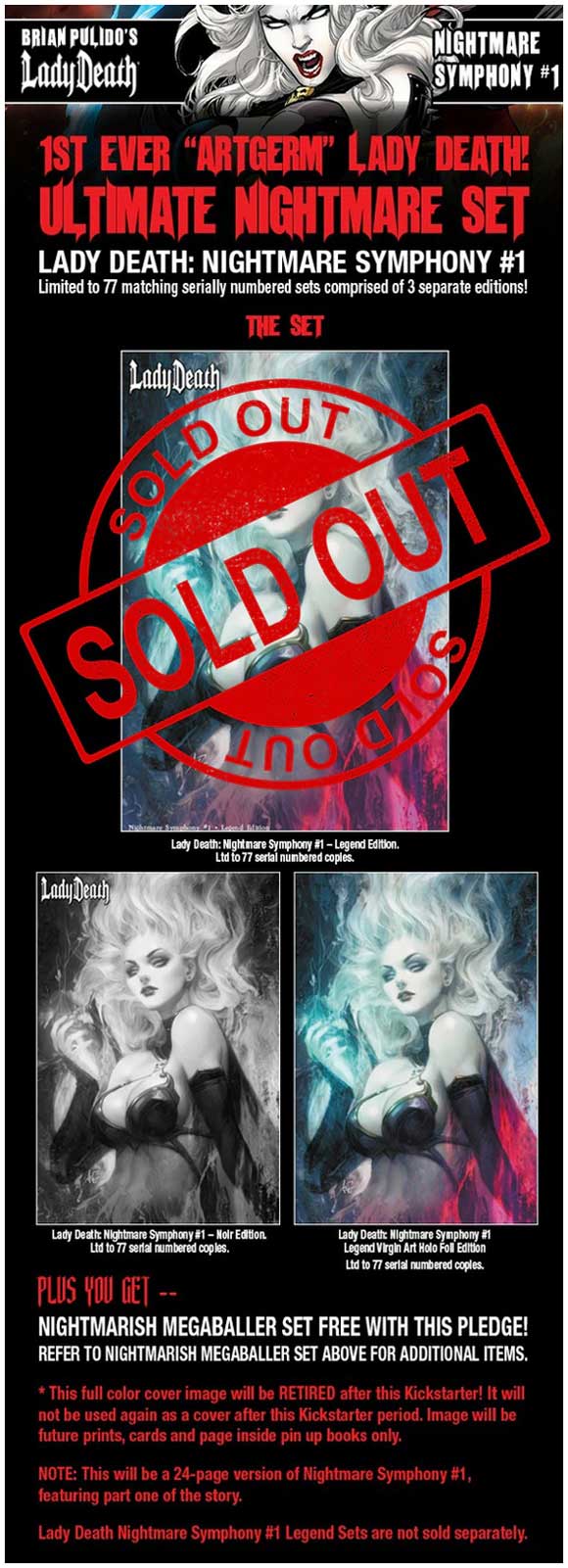 Lady Death Nightmare Symphony #1 Artgerm Set Sold out