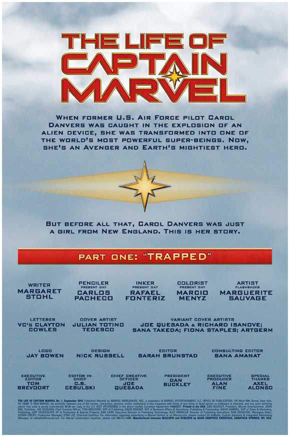 Life Of Captain Marvel #1 Credits