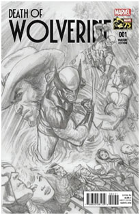 Marvel 75th Ross Sketch Death Of Wolverine #1