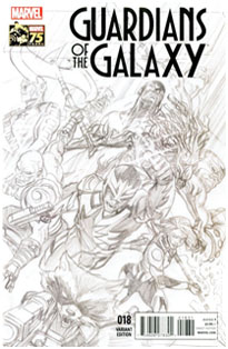 Marvel 75th Ross Sketch Guardians Of The Galaxy #18