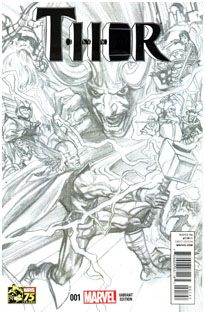 Marvel 75th Ross Sketch Thor #1