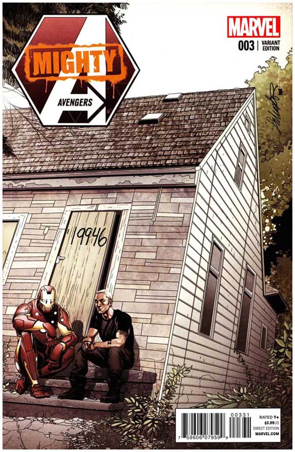 Mighty Avengers #3 Salvador Larroca Eminem Variant cover