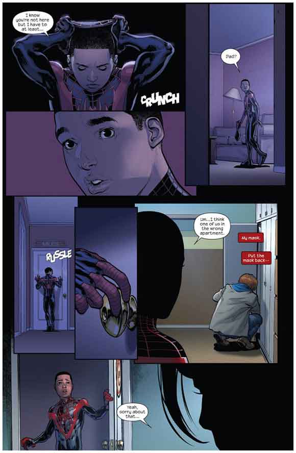 Miles Morales Ultimate Spider-Man #1 Interior Sample #4: Mask