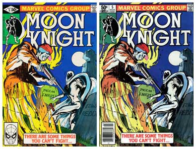 Moon Knight #5 Covers from March 1981.