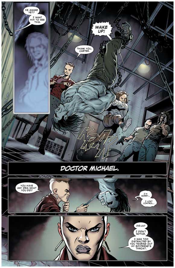 Morbius: The Living Vampire #3: Interior sample page: Doctor Michael