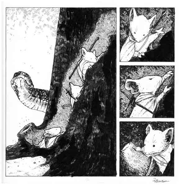 Mouse Guard #1 Interior Sample: Hide (Original Art)