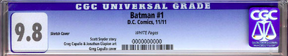 New 52 Batman #1 Sketch 1:200 CGC