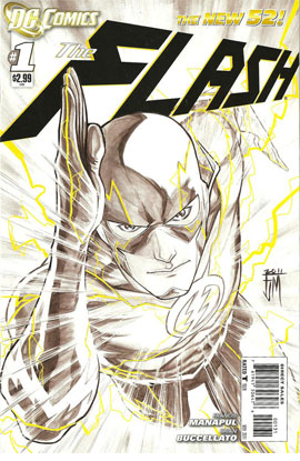 New 52 Flash #1 Sketch Cover 1:200